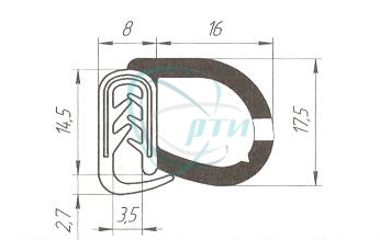 Уплотнитель капота УАЗ-3741 (крышки) Уралэластотехника