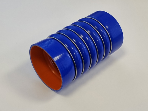 Патрубок интеркулера d90, L255CR 6/7 (силикон, с металлическими кольцами)