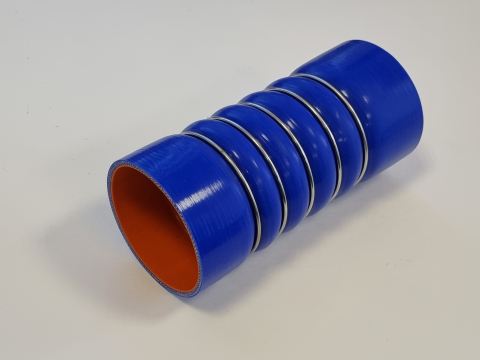 Патрубок интеркулера d100, L225CR 5/6 (силикон, с металлическими кольцами)