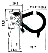 Уплотнитель проема двери 2110 перед. левый Уралэластотехника