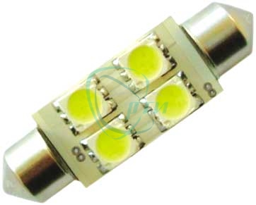 Лампа светодиодная Т11 4SMD WHITE 12V T11x36/38 S8.5 Маяк (номер.знак,салон)