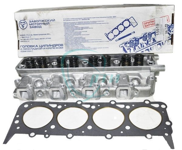 Головка блока цилиндров Г-53,66,ПАЗ дв. ЗМЗ-511, 513 в сборе с прокладкой и крепежом