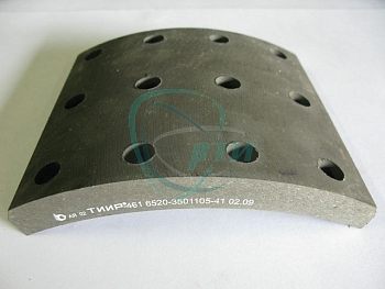 Накладка тормозная КАМАЗ ЕВРО 6520, 5460 сверл. (б/асб) 