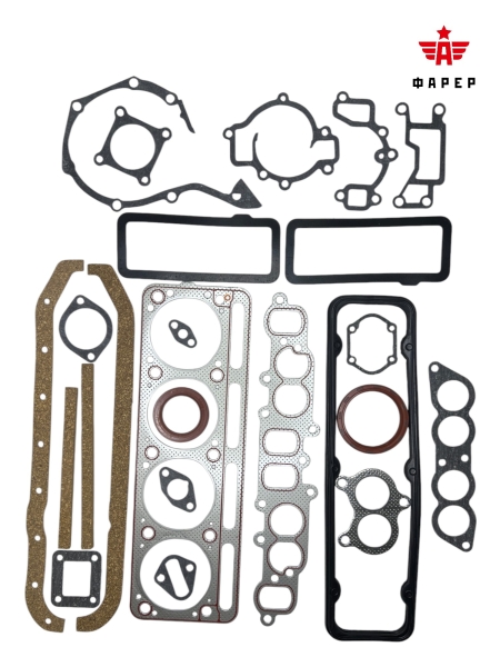Комплект прокладок дв. УМЗ-4216 Г-ль с ГБО ПРЕМИУМ (полный), ПГБ с герм., паронит 0.8 21 шт. ФАРЕР