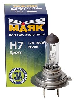 Лампа фар H7 12V-100W P26d Маяк