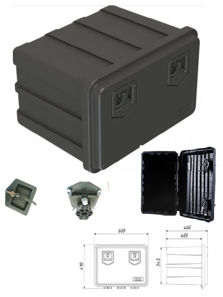 Ящик инструментальный Газель Газон Flybox 600_с ключом