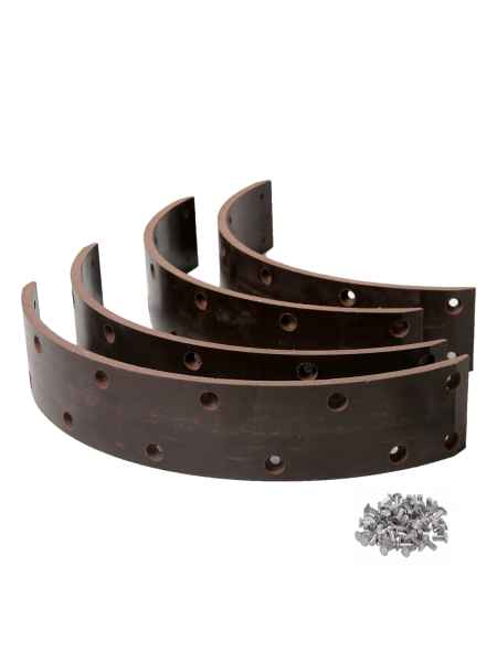 Накладка тормозная Г-53, КаВЗ перед.длин. 8шт. с заклёпками сверлёные