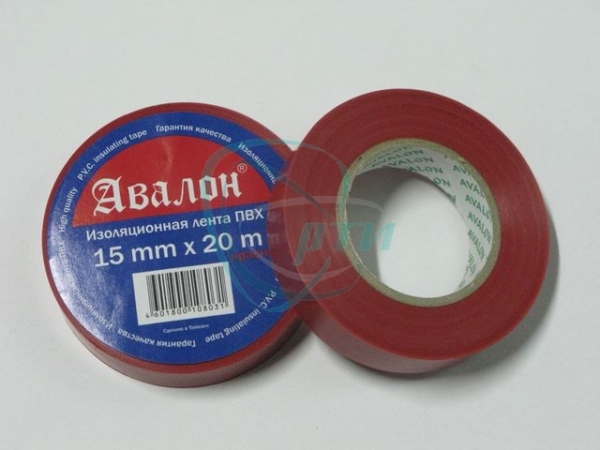Изолента 15х20м (красная) Авалон