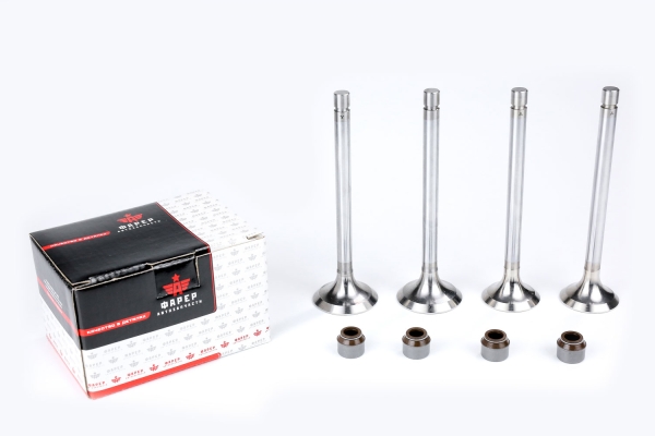 Клапана впускные и выпускные дв. 240, 245, 260 до 07.2005 ОРИГИНАЛ (к-т 2+2 шт с м/с колпачками) ФАР