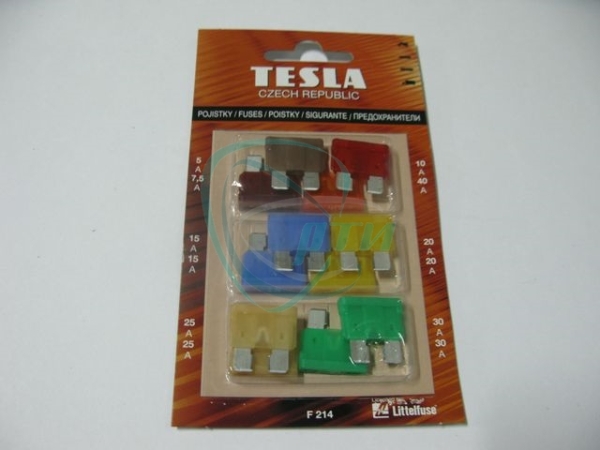 Предохранитель F 214 Тип FT(блистер 12 шт.5-1,7,5-1,15,-2,25-2,10-1,40-1,20-2,30-2) плоские
