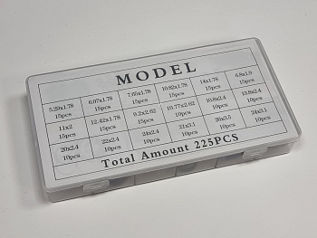 Набор резиновых колец 18 размеров, 225 штук