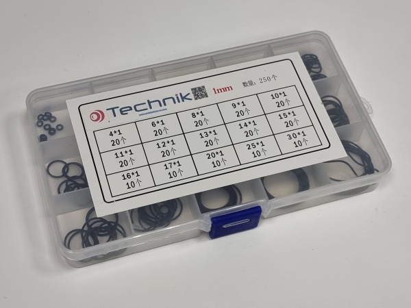 Набор резиновых колец 15 размеров, 250 штук, 1мм