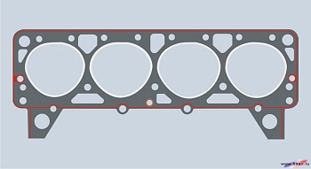 Прокладка головки блока УРАЛ, ЗИЛ-375 (б/асб с герм.)