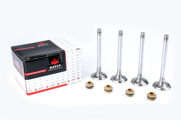 44 Клапана выпускные  дв. 417,421, 274, 305 ОРИГИНАЛ (к-т 4 шт с м/с колпачками) ФАРЕР