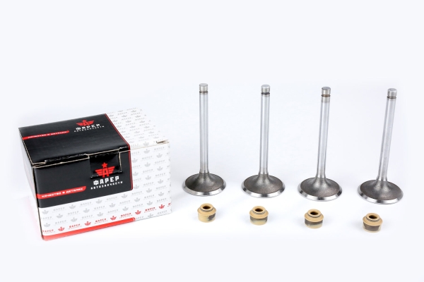 44 Клапана впускные дв. 417, 421 ОРИГИНАЛ (к-т 4 шт. с м/с колпачками) ФАРЕР