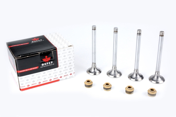 Клапана выпускные дв. 511,513,523,524 ОРИГИНАЛ (к-т с м/с колпачками) ФАРЕР