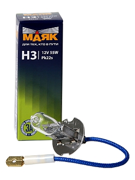 Лампа фар H3 12V-55W Pk22S Маяк