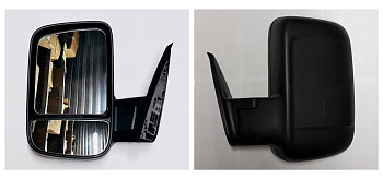 Зеркало заднего вида /Г-ль Бизнес/(одноногое) руч. привод, БЕЗ обогрева, тисненое (черное) левое