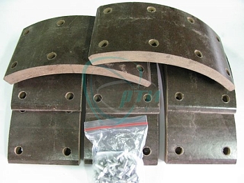 Накладка тормозная ПАЗ (мост Канаш) с заклёпками 8шт. (сверл)