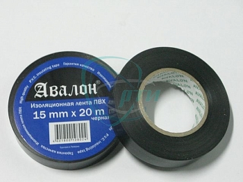 Изолента 15х20м (черная) Авалон