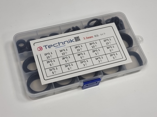 Набор резиновых колец 15 размеров, 94 штук, 3.1 мм