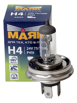 Лампа фар H4 24V-75/70W P45t Маяк (Г-3306)