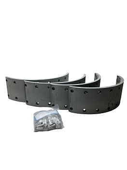 Накладки тормозные Урал с заклепками сверленые в индивидуальной упаковке (к-т 4 шт.) св. с заклепкам