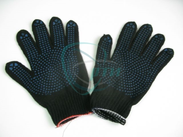 Перчатки х/б 6-х нит. с ПВХ плот.300 (черные)