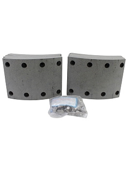 Накладка тормозная КАМАЗ с заклепками (к-т 8 шт. шлиф 2-х сторон 18,5х13,5 асбест)