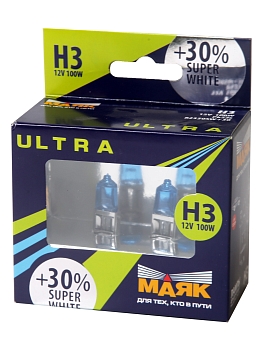 Лампа фар H3 12V-100W Pk22S "Маяк Ультра"