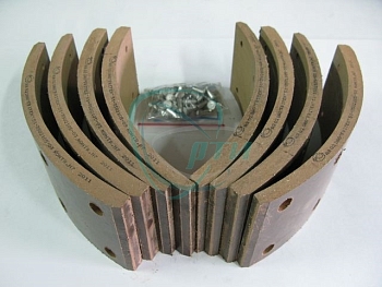 Накладка тормозная ГАЗ-53 перед. комплект 8шт. с заклепками (асбестовая)