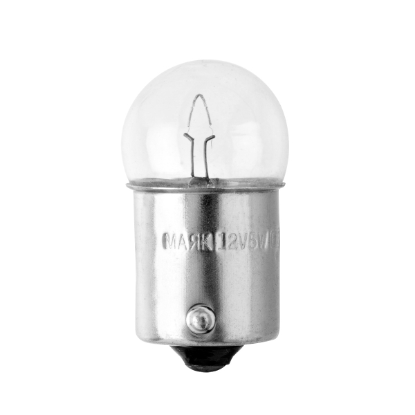 Лампа А 12V-5W ВА15S Маяк (габ.огни,номер.знак,салон)