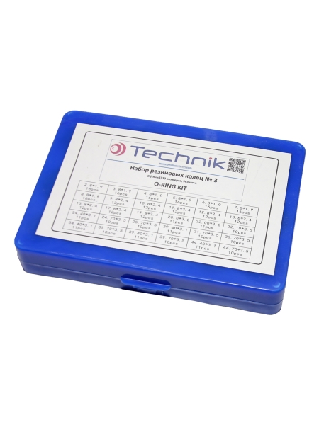 Набор резиновых колец B, синий, 30 размеров, 363шт Technik