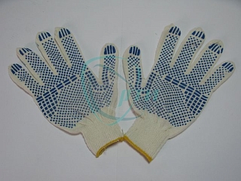 Перчатки х/б 4-х нит. с ПВХ плот.180 (белые)