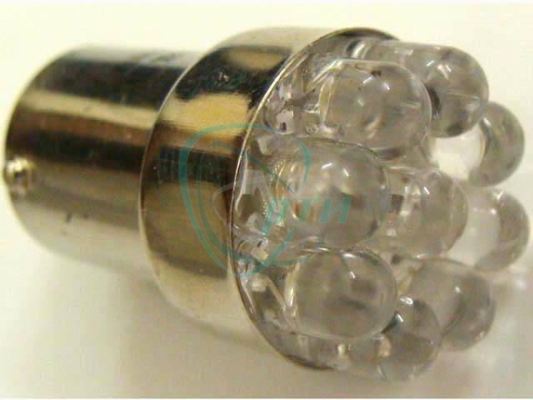 Лампа светодиодная Т15 12V-9LED WHITE ВА15S Маяк (указ.поворота,стоп-сигнал)