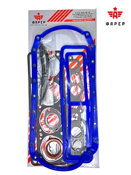 Комплект прокладок дв. УМЗ-417 (под набивку) ЛЮКС (полный) силикон,ПГБ с герм паронит 0.8 20 штФАРЕР