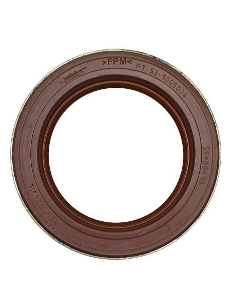 Сальник коленвала в обойме 55х80х10 (фтор)