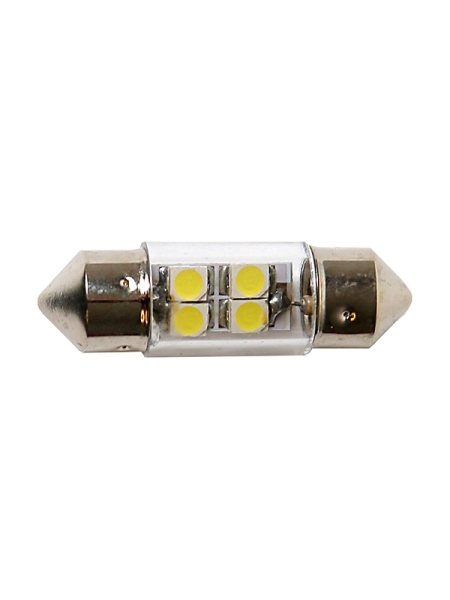 Лампа светодиодная Т11 4SMD WHITE (31мм) 12V T11x31 S8.5 Маяк (номер.знак,салон)