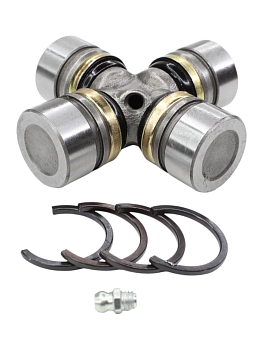 Крестовина карданного вала УАЗ с масленкой и стопорными кольцами (крупная игла)