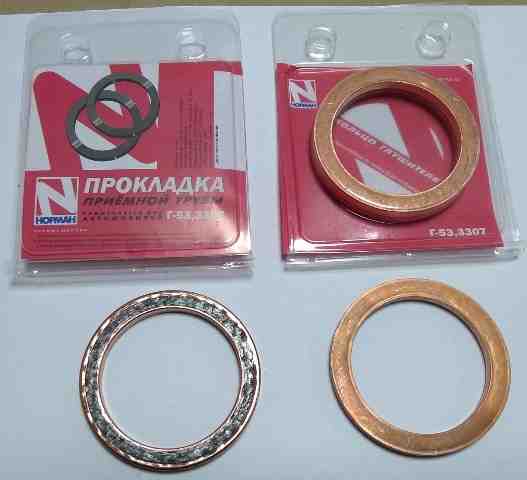 44 Прокладка трубы глушителя (приемной) Г-53 медь